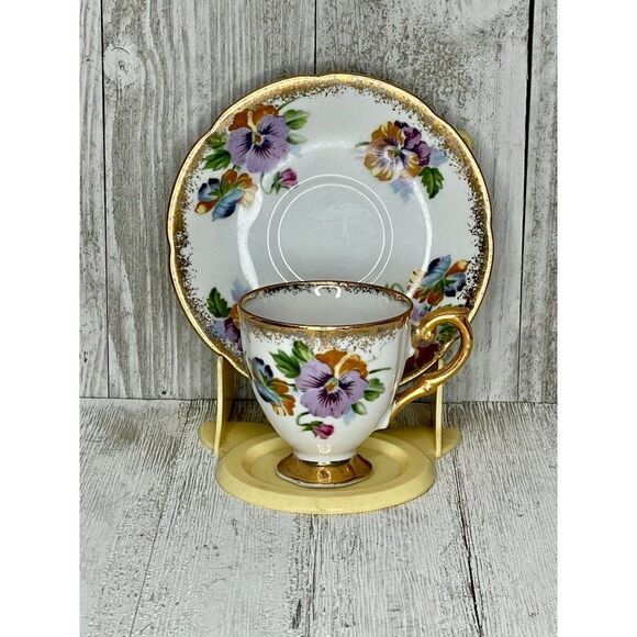 Vintage Demitasse Teacup and Saucer Napco Japan 1DD153 - Picture 1 of 6